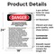 Signmission Qualified Personnel Operate This Machine Danger Sign, Plastic, 18in W x 24in L, 2PK OS-2PACK-DS-P-1824-L-1869 - alternate 7